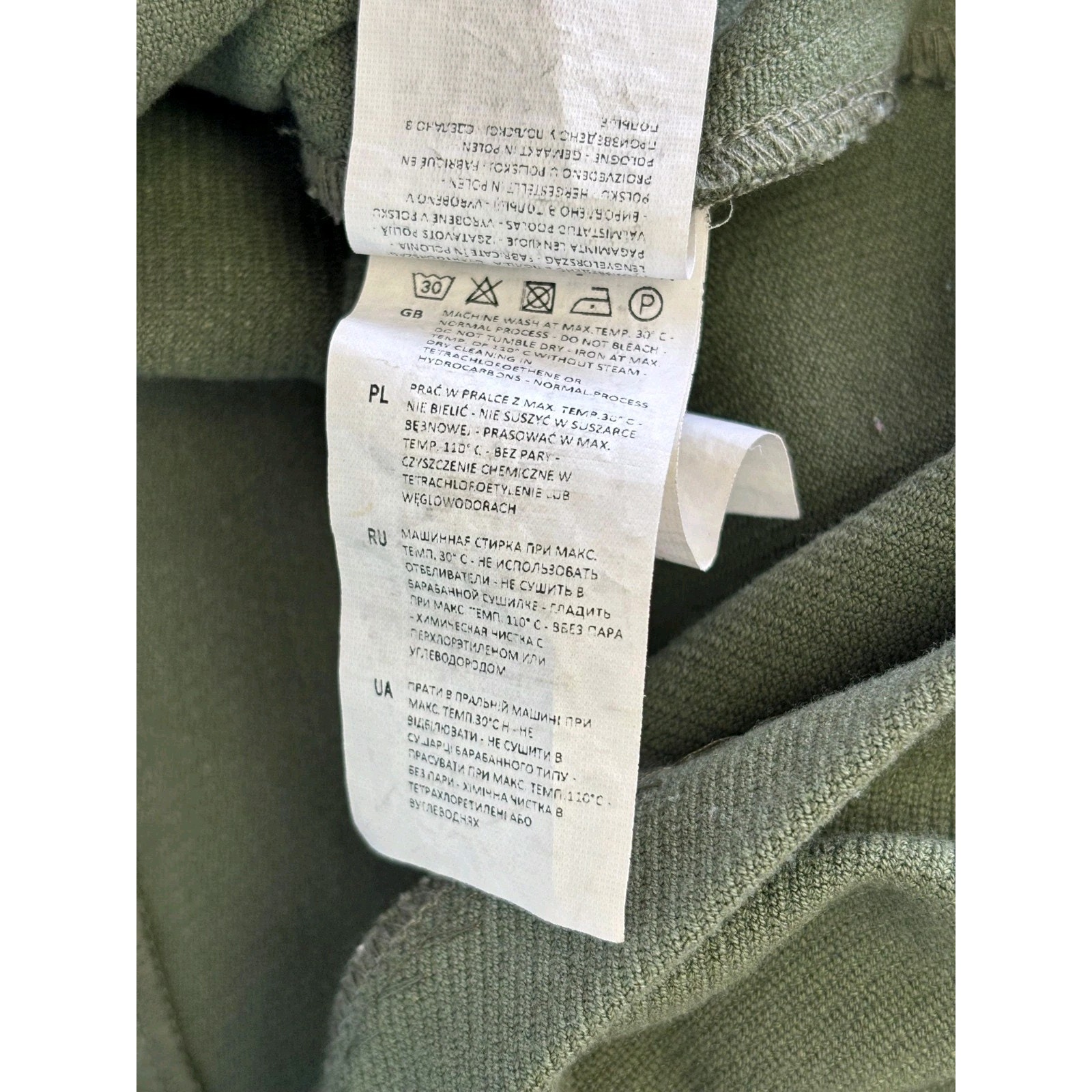 Reserved Bodycon Mini Dress Womens Size Eu 36 Us 6 Olive Green Short Sleeve — image 6 of 8